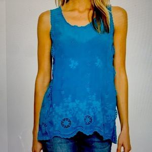Johnny Was Lace Embroidered Tank